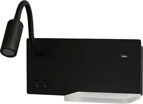 Nástenné LED svietidlo Shelf, 1x LED 4+5+2w, 4000k, b/w, vypínač