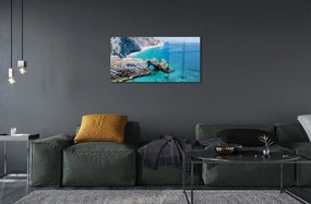 Sklenený obraz Grécko Beach brehu mora 140x70 cm