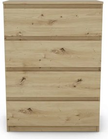 Komoda so 4 zásuvkami Carlos, dub artisan, 75 cm