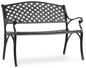 Pozzilli BL, záhradná lavička, liaty hliník,odolná voči počasiu, čierna