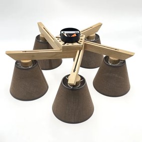 Brilagi - LED  Prisadený luster ANTHONY 5xE14/40W/230V dub/hnedá