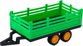 LEAN Toys Poľnohospodársky traktor s prívesom, diaľkovo ovládaný RC, zelený