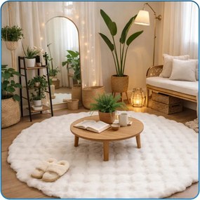 Koberec Rabbit Bubble biely kruh