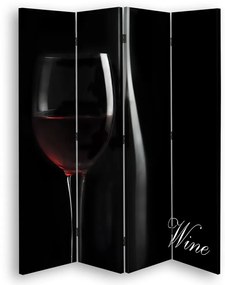 Ozdobný paraván, Hluboká chuť vína - 145x170 cm, štvordielny, obojstranný paraván 360°