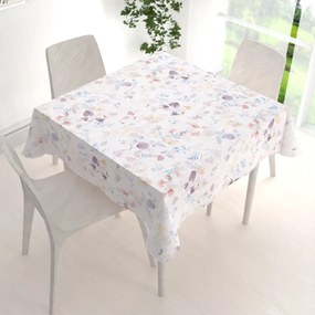 Biante Bavlnený štvorcový obrus Sandra SA-290 Farebné lučne kvety na bielom 40x40 cm