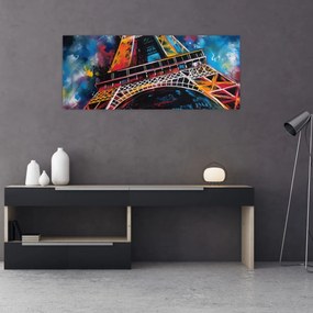 Obraz - Maľba Eiffelovej veže II. (120x50 cm)