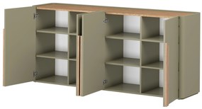 Komoda Amilio 200 cm - eukalyptus / dub baltic dune / dub prírodný