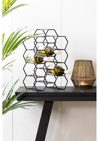 Čierny kovový regál na víno na 12 fliaš Salbris - Light &amp; Living