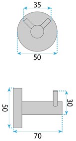 Rea Leo, kúpeľňový 2-háčik na uteráky, zlatá matná, REA-88043