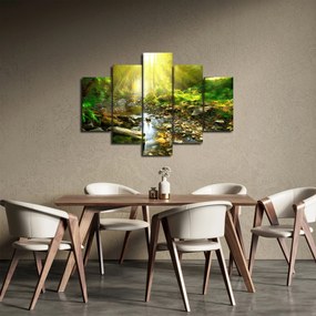Obraz rieky v zelenom lese (150x105 cm)