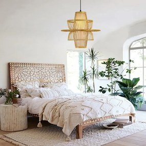 Immax 08254L - Luster na lanku PINCHOS 1xE27/40W/230V pr. 45 cm bambus