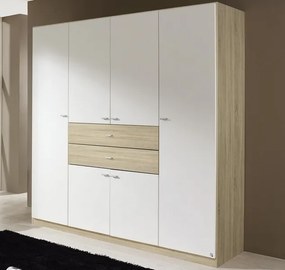 Šatníková skriňa Landsberg, dub sonoma/biela