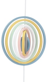 Candellux Bielo-dúhový závesný luster Hoops pre žiarovku E27 31-12043