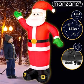 Monzana Nafukovací Dedo Mráz osvetlený, 250 cm, červená