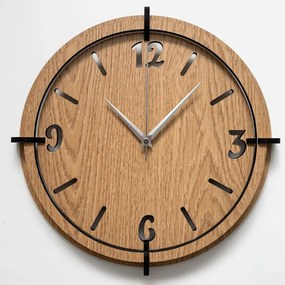 3D Nástenné hodiny Zlatý dub, tiché, moderné | SENTOP HDF0601-OAK
