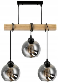 BERGE Sklenená LED závesná lampa Beam 3xE27 - dymová guľa