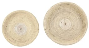 Ratanové okrúhle odkladacie stolíky v súprave 2 ks ø 56 cm Colon – Light &amp; Living