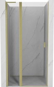 Mexen Mist L, výklopné sprchové dvere 110 cm, číre sklo, zlatá matná, 8A4L-110-000-55-00