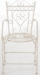 Kovová stolička Sheela s područkami (SET 2 ks) - Krémová antik