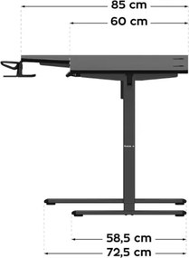 Elektrický výškovo nastaviteľný stôl Hero 9.1 čierny
