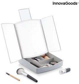 Skladacie zrkadlo s LED svetlom 3 v 1 s organizérom mejkapu Panomir - InnovaGoods
