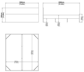 Dvojlôžková posteľ v dekore duba bez roštu 180x200 cm v prírodnej farbe Naia – Tvilum