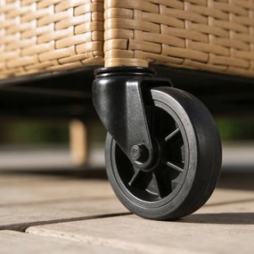 Záhradný úložný box z technoratanu v krémovej farbe XL