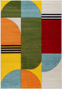 TA Viacfarebný geometrický abstraktný Koberec A094A GREEN/L.BLUE ATLANTA FMM Rozmer: 80x150 cm