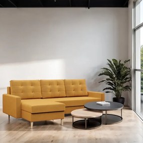 Rohová rozkladacia sedačka BLANK Elegant žltá