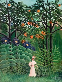 Obrazová reprodukcia Walking in the Exotic Forest, Henri Rousseau