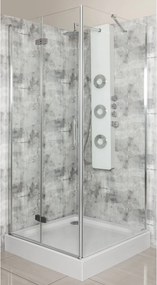Novoterm Zalamovacie otočné sprchové dvere NV-Style DR CHR 90, chróm/transparent - bez vaničky