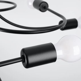 Sollux SL.1457 - Luster na tyči LEVAR 8xE27/15W/230V čierna