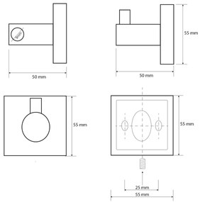 SAPHO XQ203 X-Square háčik, strieborná