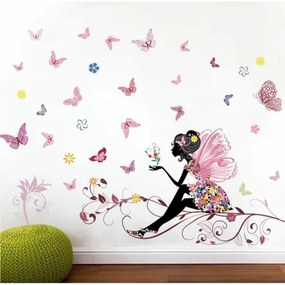 Samolepiaca dekorácia Motýliková víla, 120 x 80 cm