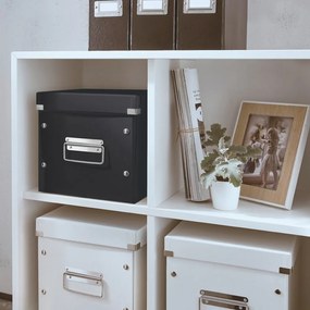 Čierny kartónový úložný box s vekom 26x26x24 cm Click&amp;Store – Leitz