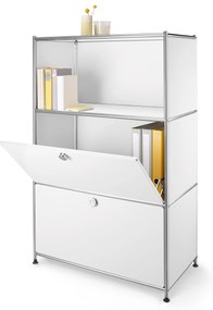 Kovová skrinka »CN3« s 2 výklopnými priečinkami, biela