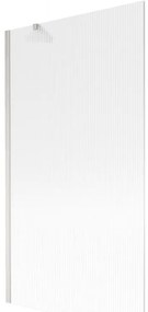 Mexen Next, 1-krídlová vaňová zástena 100 x 150 cm, 6mm sklo Ribs, oceľová, 895-100-000-00-09-97