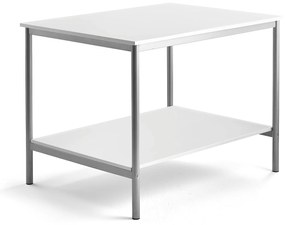 Pracovný stôl, 1200x900x900 mm, laminát - biela, strieborná
