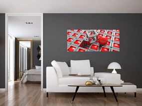 Obraz - 3D metalická abstrakcia (120x50 cm)