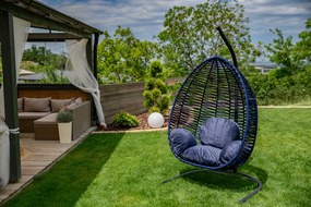 Tmavomodrá závesná stolička NARS bez stojana