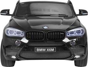Ramiz BMW X6M XXL pre 2 deti Lakované čierne SUV + diaľkové ovládanie + ekokoža