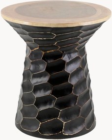 Ručne vyrobený okrúhly pomocný stolík z dreva Suar