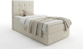 Čalúnená posteľ boxspring DIRELIS VIBE 90x200 cm krémová Matrac: Matrac Bonell pružinový