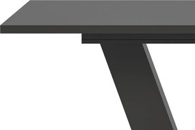 Rozkladací jedálenský stôl Moteon 150x90 cm, sivý/sivý, podnož V