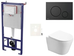Cenovo zvýhodnený závesný WC set SAT do ľahkých stien / predstenová montáž + WC SAT Infinitio SIKOSSIN68K, 1 ks