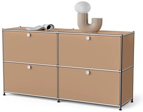 Vysoký kovový regál »CN3« so 4 výklopnými priečinkami, karamelový