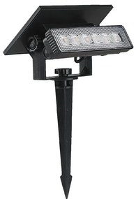 LED Solárne svietidlo LED/0,9W/3,7V 3000K IP65 1200 mAh čierna