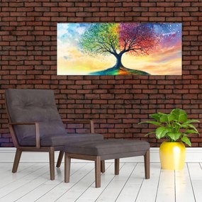 Obraz – Maľovaný strom ročných období (120x50 cm)