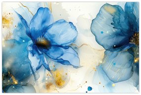 Obraz - Kvetinová, atramentová maľba (90x60 cm)