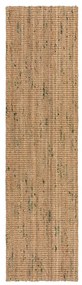 Obojstranný ručne tkaný jutový behúň v zeleno-prírodnej farbe 60x230 cm Jute Boucle Green – Flair Rugs